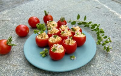 Tomates cherry fourrées au sérac à l’origan